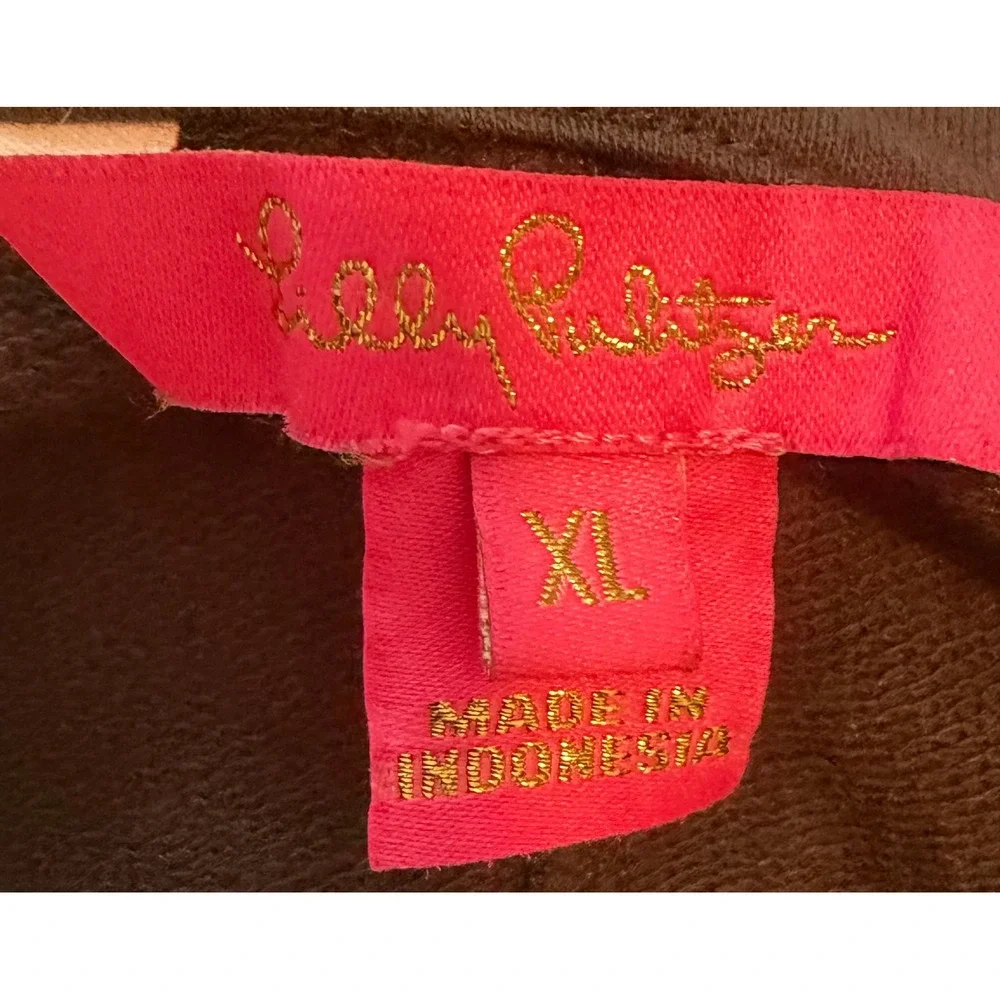 Lilly Pulitzer Black French Terry Embellished Shift Dress Blouson Sleeve XL - Picture 10 of 10